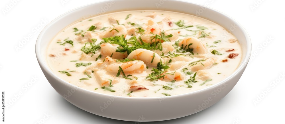 Chowder made from seafood With copyspace for text Chowder made from seafood With copyspace for text