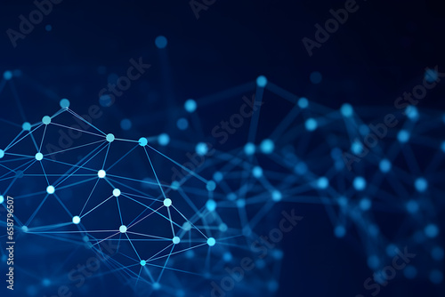 Digital Hub: Tech Blue Background with Network Visualization 