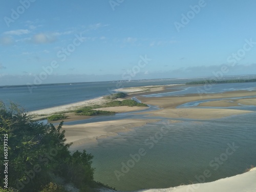 Landscape of the river meeting the sea wate