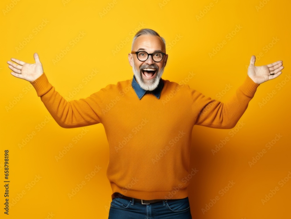 Happy european man in casual clothing against a neutral background Happy european man in casual clothing against a neutral background