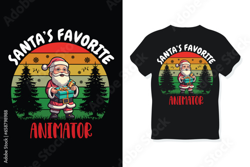Santa's Favorite animator T Shirt Design Christmas Gifts.eps