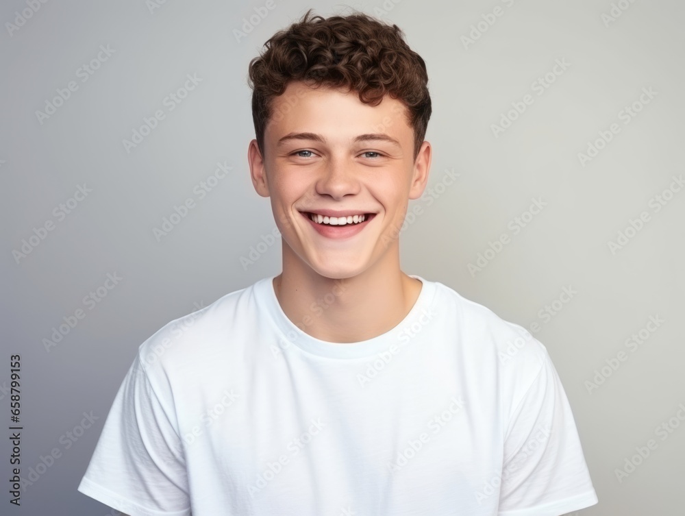 Happy european man in casual clothing against a neutral background Happy european man in casual clothing against a neutral background