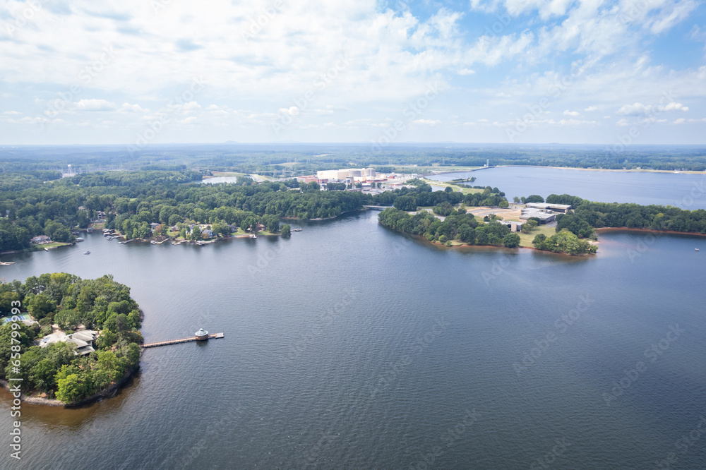 Aerial View of Lake Norman, North Carolina - obrazy, fototapety, plakaty 