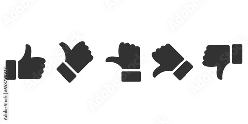 Valuation thumbs vector. Valuation thumbs sign symbols