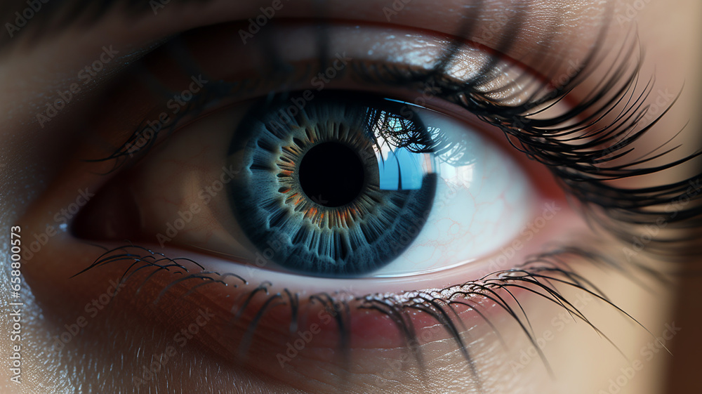 Fototapeta premium Close of beautiful eyes of woman model, concept of emotions and the window to the soul