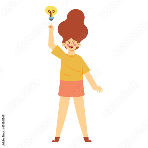 thinking woman with idea