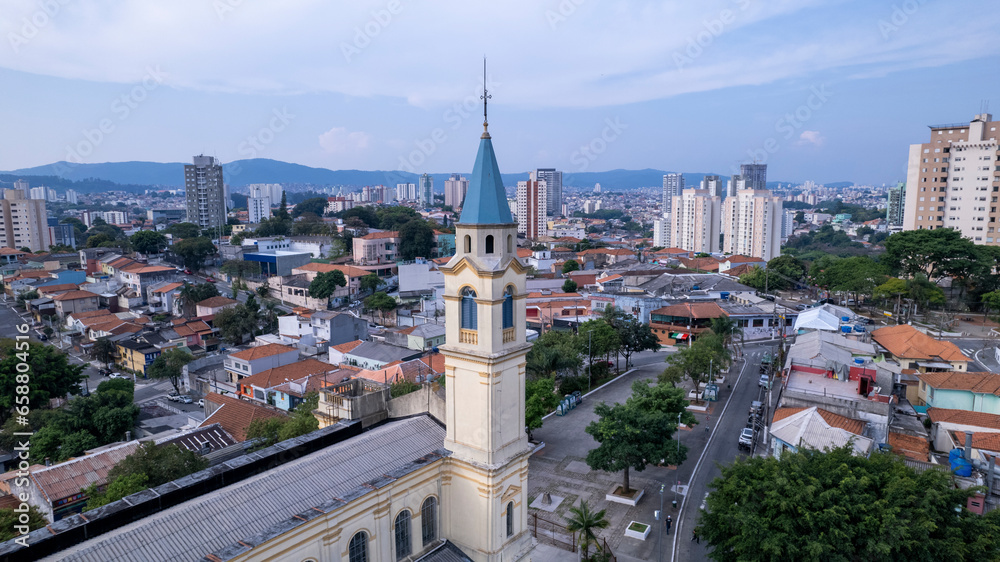 Largo da Matriz. Church in the neighborhood of the Freguesia Do O. In São Paulo, SP