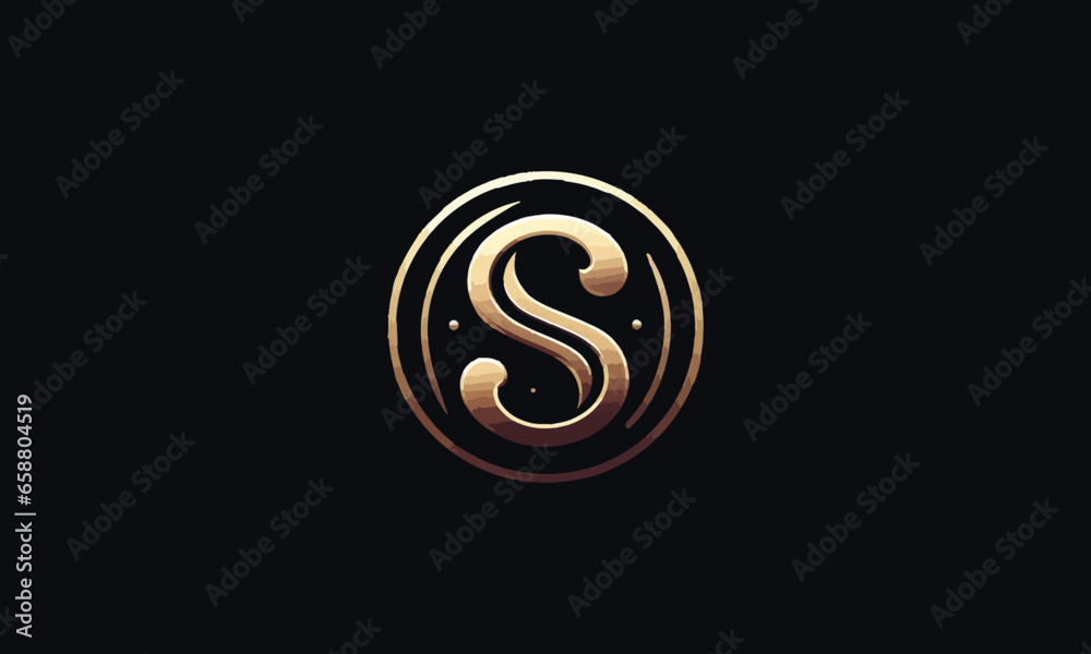 Letter S vector logo icon design luxury golden