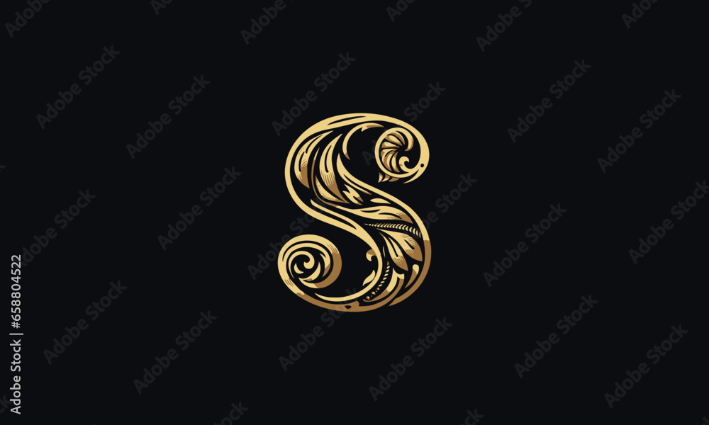 Fototapeta premium Letter S vector logo icon design luxury golden