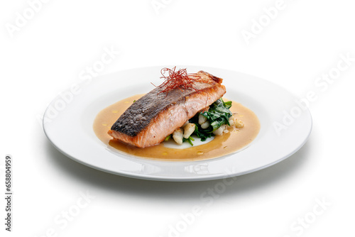 salmon steak sous vide, grilled salmon