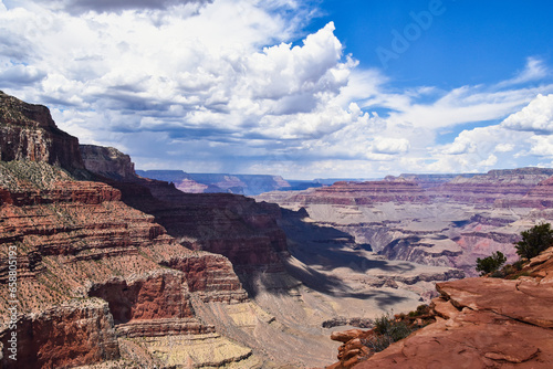 grand canyon national park, red rocks, blue sky, view from above
