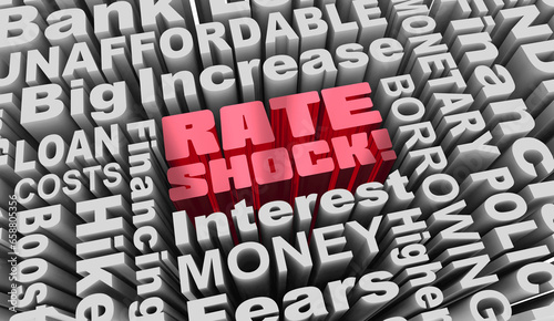 Rate Shock Interest Loan Borrow Money Higher Price Mortgage 3d Illustration