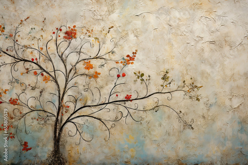 autumn tree interior home wallpaper