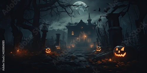 A Haunted Mansion on Halloween Night