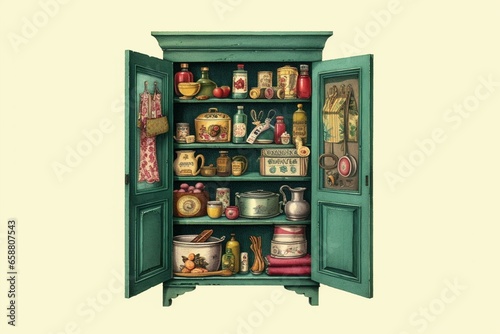 Illustration of a cupboard. Generative AI