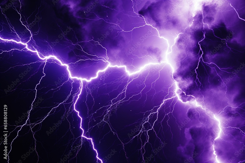 Vivid purple lightning up close. Generative AI - obrazy, fototapety, plakaty 