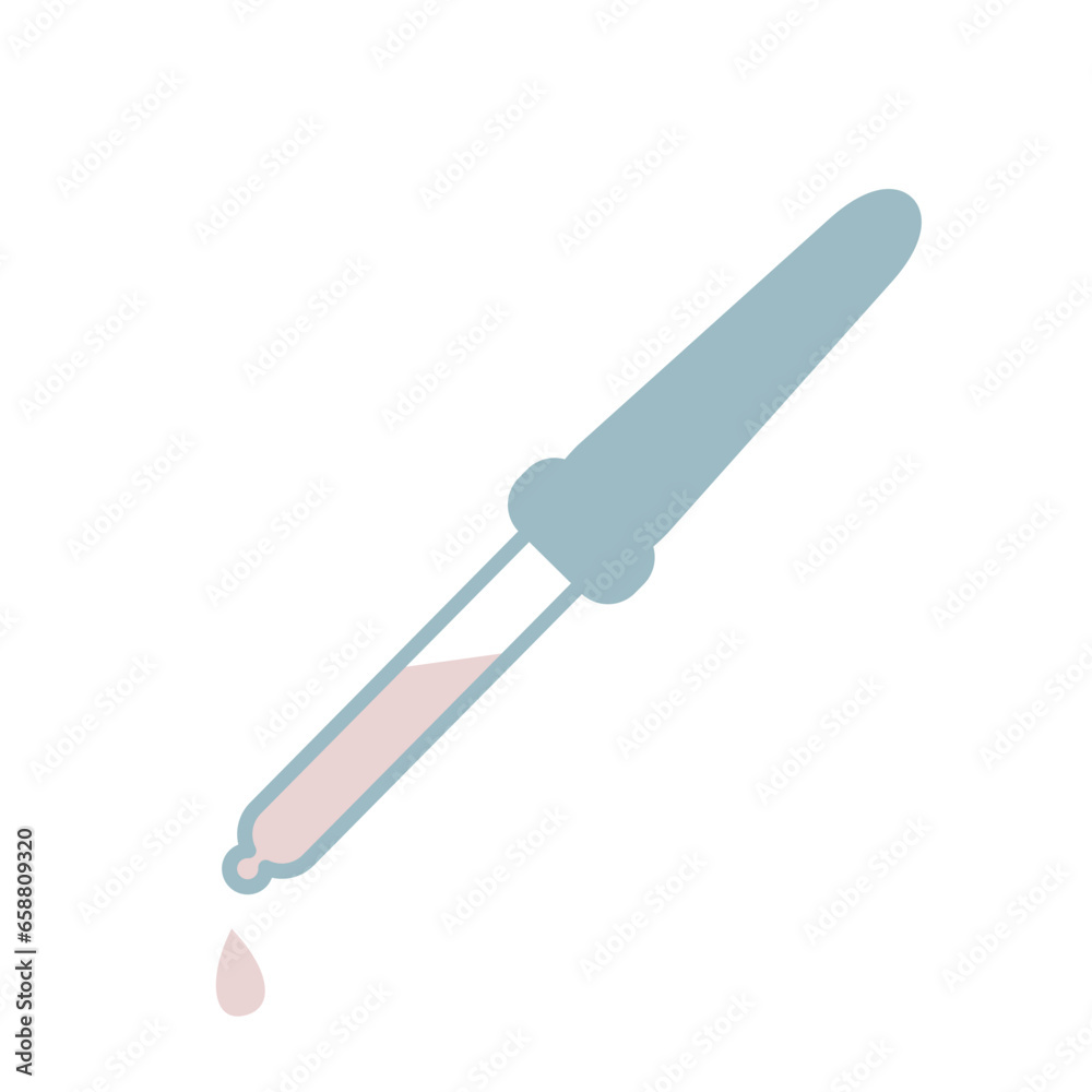 Simple Illustration of pipette with a drop. Symbol of laboratory analysis, the medical and pharmaceutical industries. Isolated vector element Simple Illustration of pipette with a drop. Symbol of laboratory analysis, the medical and pharmaceutical industries. Isolated vector element