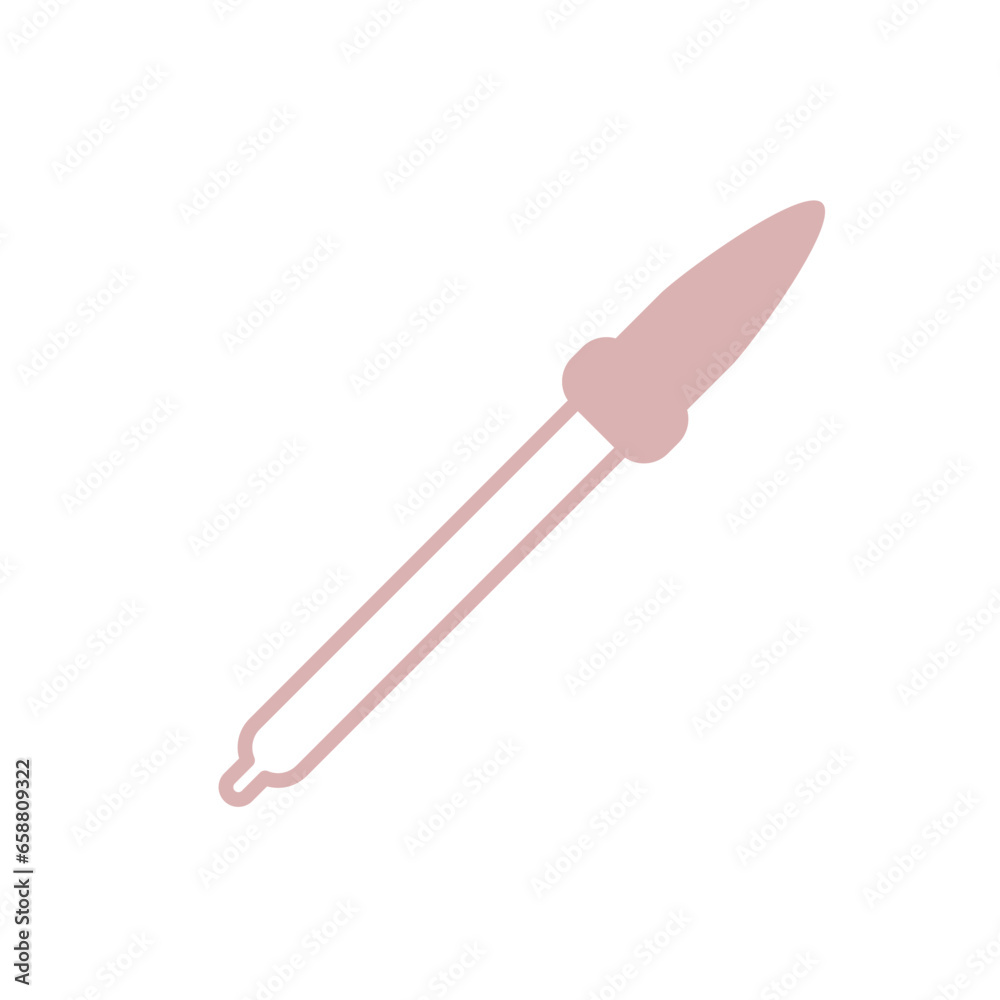 Vector illustration of pipette. Symbol of laboratory analysis, the medical and pharmaceutical industries. Isolated object on a white background