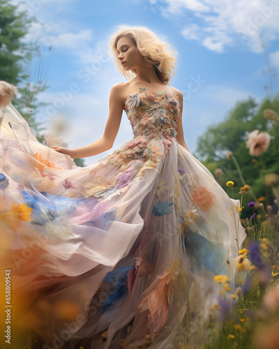 Schöne Frau mit farbenfrohen Kleid © This is Art