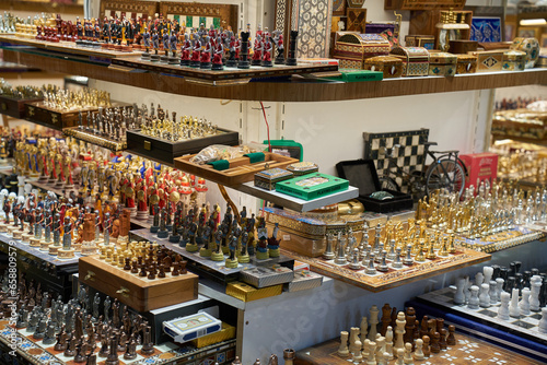 Chess shop at the Great Bazaar, Istambul, Turkey