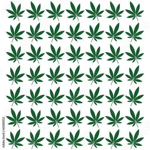 Green marijuana leaves - vector pattern, Cannabis plant background