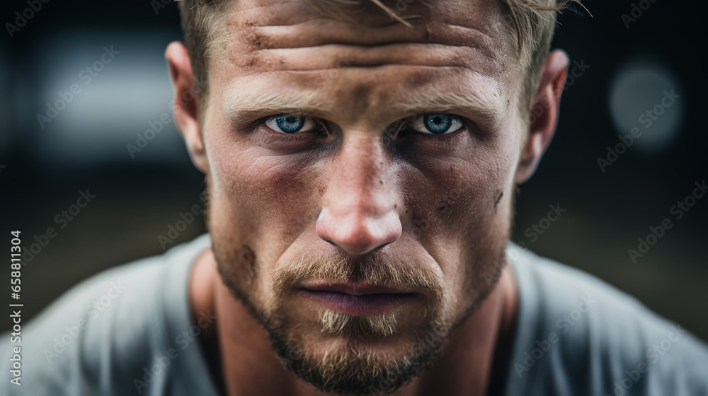 Obraz premium a motivated CrossFit athlete tackles a challenging workout, their determination evident in the intensity of their movements as they lift, jump, and push themselves to new limits