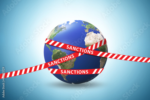 Concept of global political and economic sanctions photo