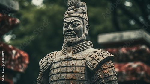 a statue of a man in armor