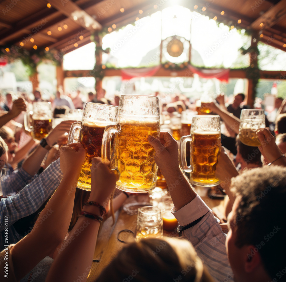 Beer Toasting at Oktoberfest Beer Toasting at Oktoberfest