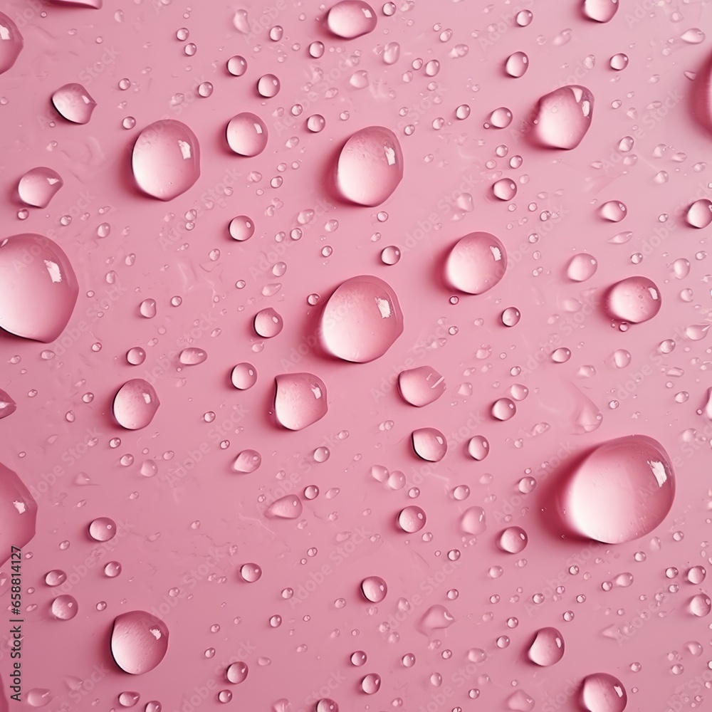 Water droplets on a pink Water droplets on a pink
