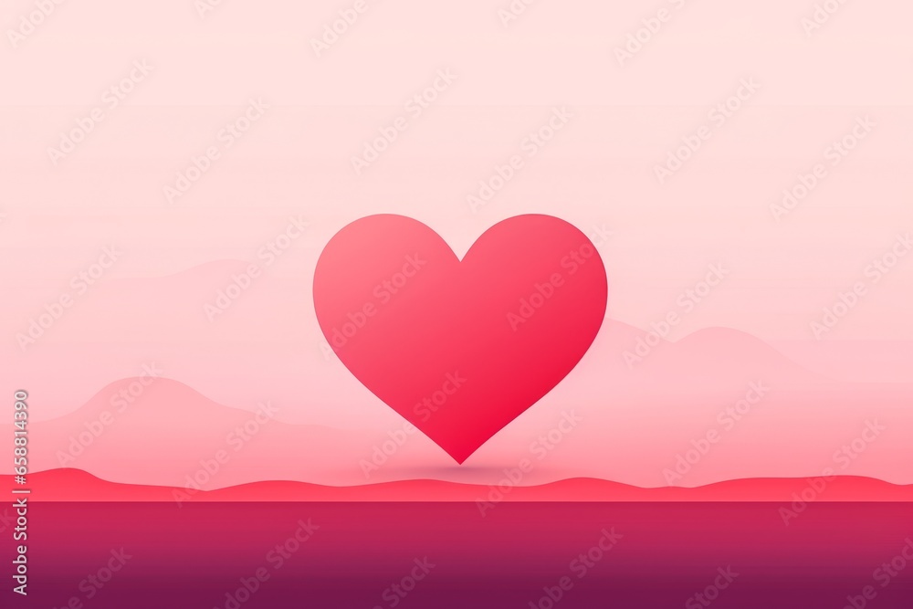 illustration simple d'un coeur rose pour la saint-Valentin, l'amour, une union romantique, un mariage, en développement personnel.