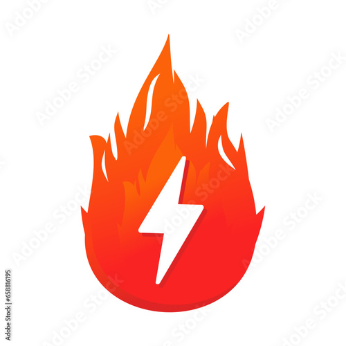 Lightning fire symbol. Illustration vector