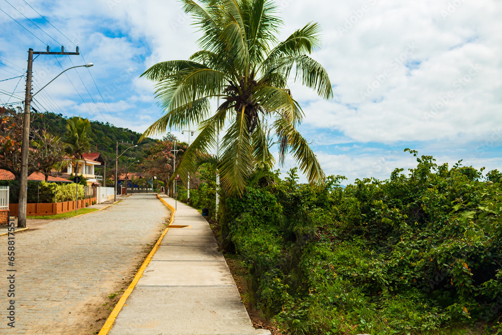 Obraz premium rua principal da Praia da Saudade , Penha , Santa Catarina , Brasil