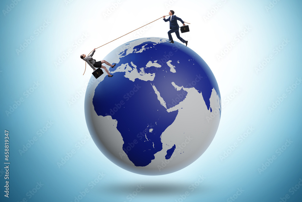 Naklejka premium Illustration of global international conflict