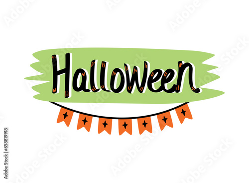 halloween lettering with garland