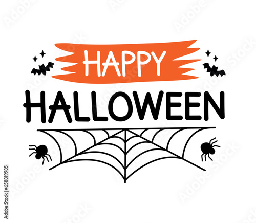 halloween lettering with spiders