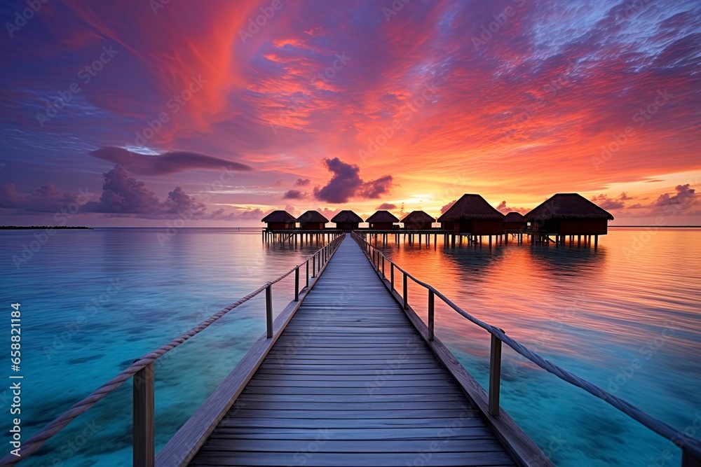 Fototapeta premium tropical paradise maldives style huts. 