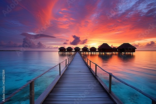 tropical paradise maldives style huts.  © W&S Stock
