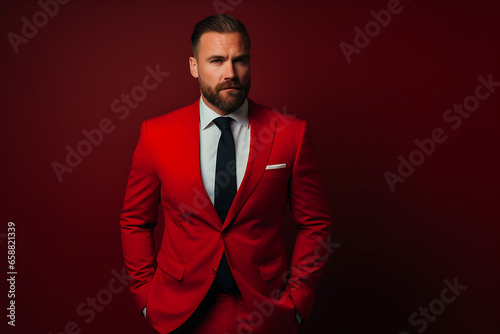 Professional headshot photography - Colourful - Male - Red