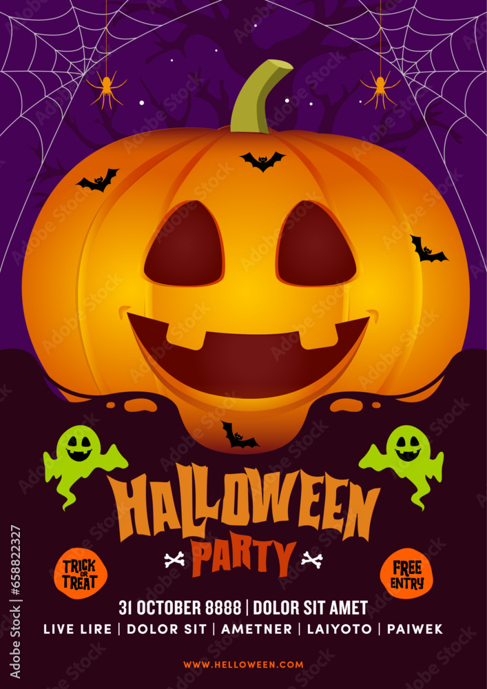 halloween party poster template design 