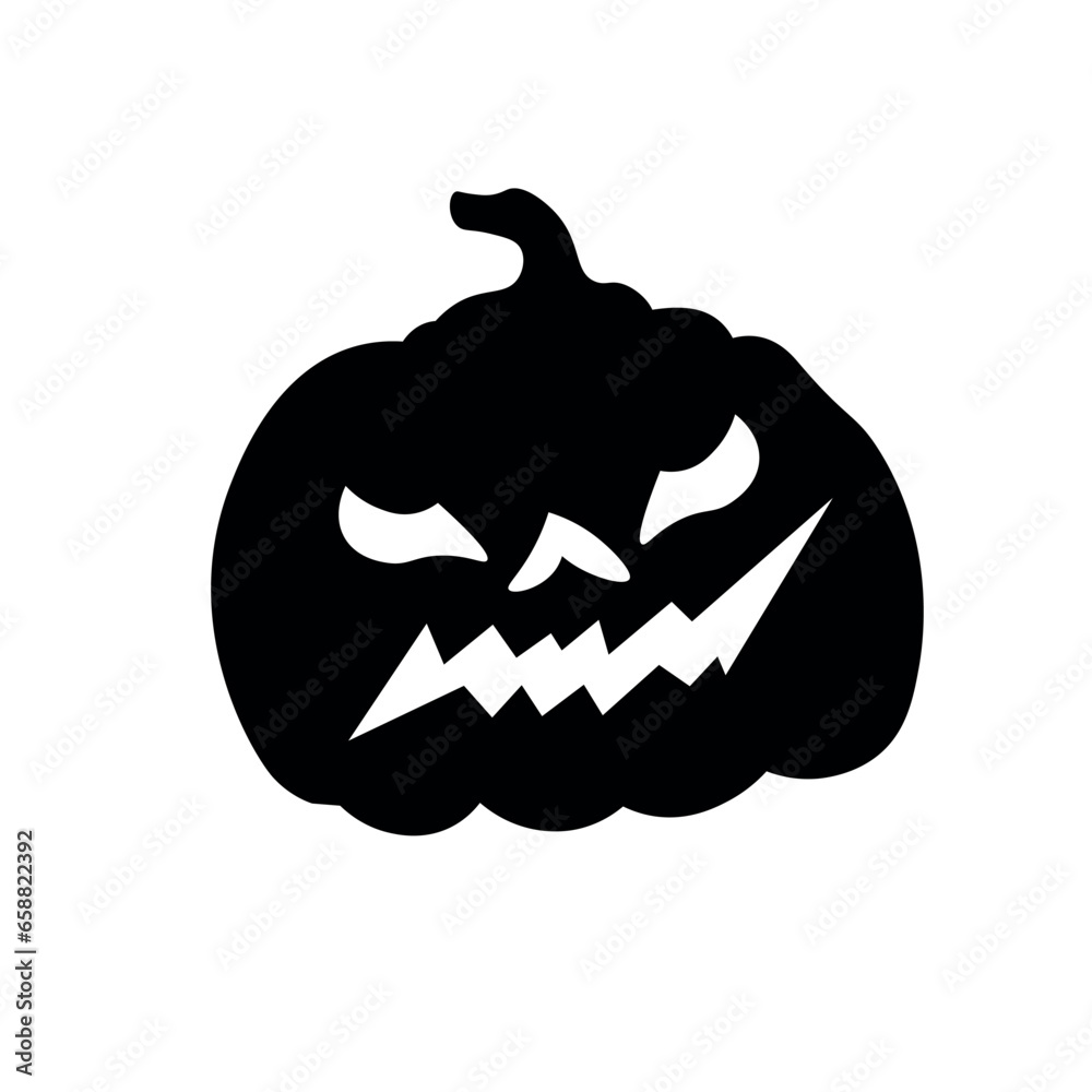 Fototapeta premium Scary Halloween pumpkin on white background