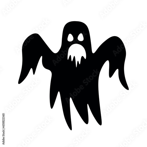 Creepy ghost on white background