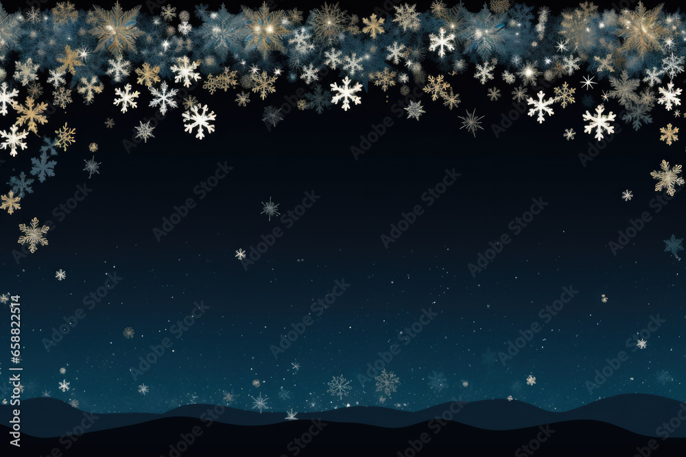 Dark blue christmas background with snowflakes frame with space for text. Dark blue christmas background with snowflakes frame with space for text.
