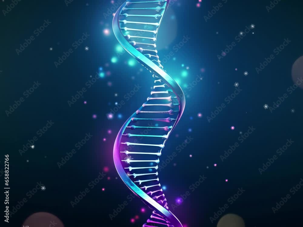 Human Dna Particle Human DNA genome double helix spiral particle animation. Concept of ...