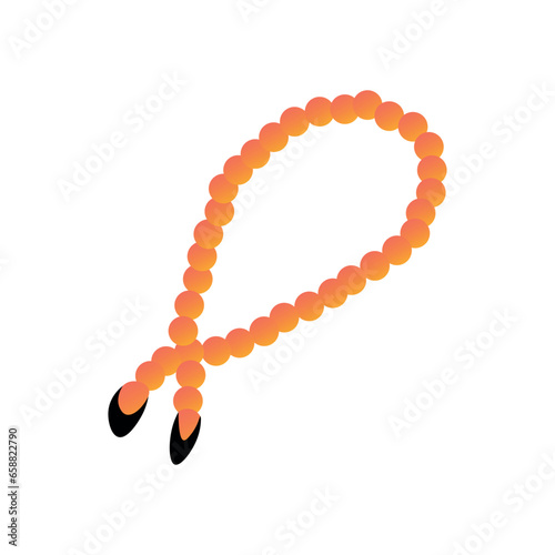 Buddhist prayer beads on white background