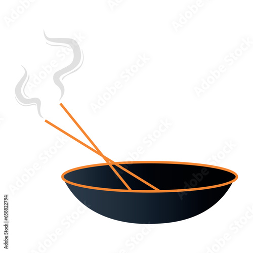 Incense sticks on white background