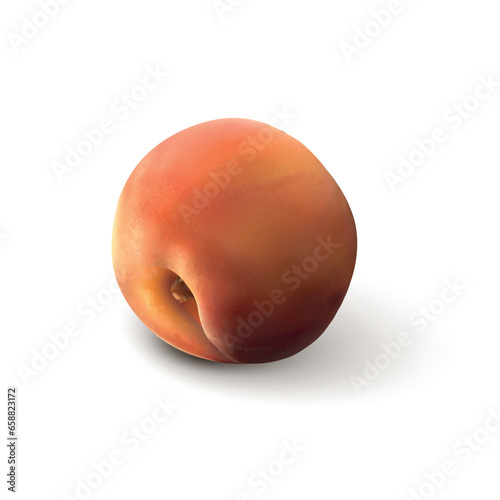 Juicy peach on white background
