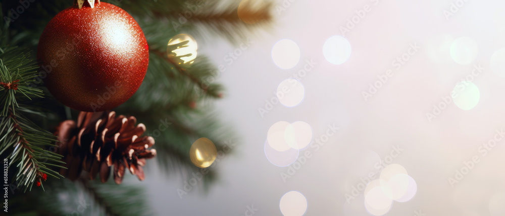 christmas background with christmas tree. closeup