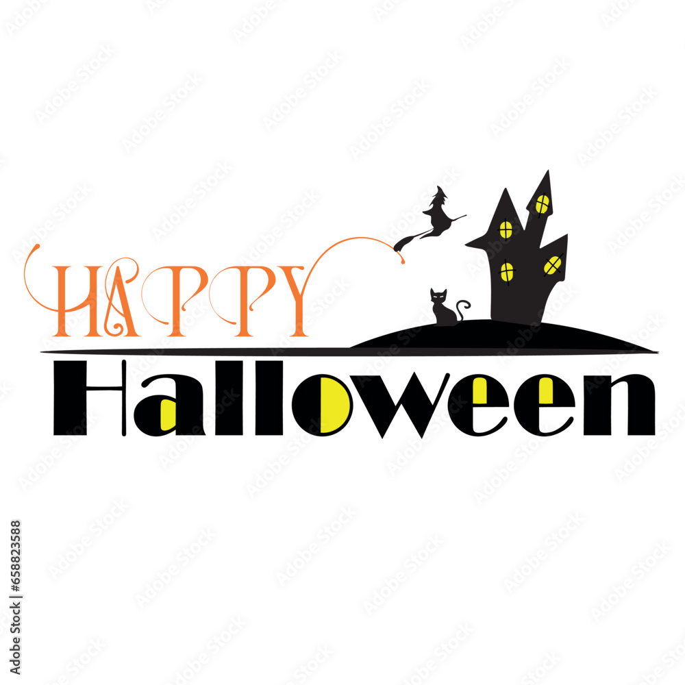 Text HAPPY HALLOWEEN on white background Text HAPPY HALLOWEEN on white background