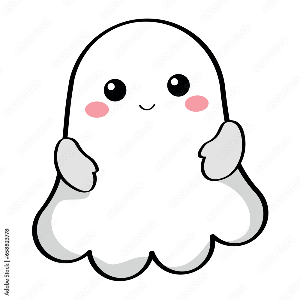 Cute ghost on white background Cute ghost on white background
